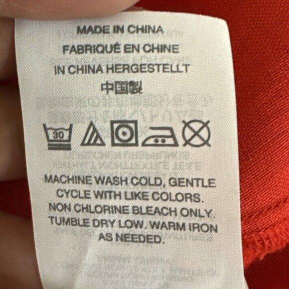 J.Crew Women's 6 Popover Blouse Orange Red 100% Linen Crochet & Fringe Detail - Picture 12 of 14